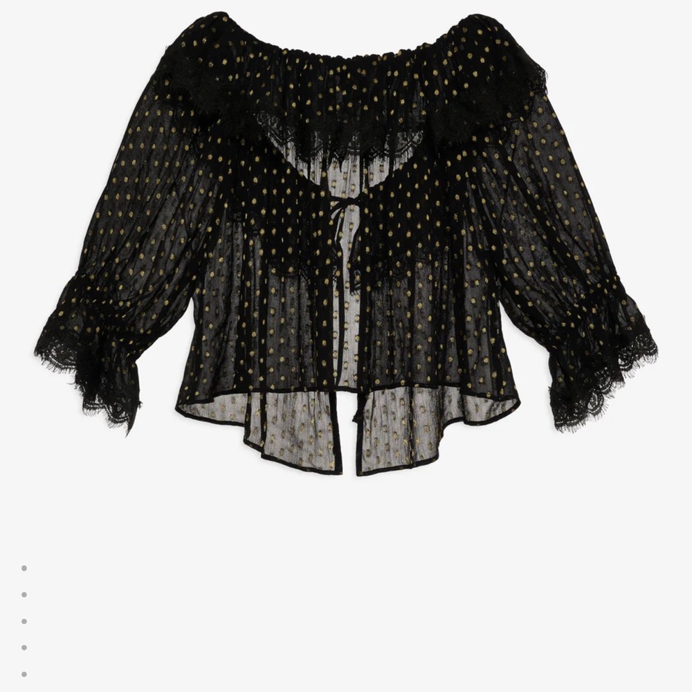 For Love And Lemons Black and Gold Blouse